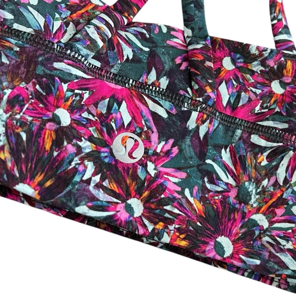Lululemon Energy Bra Longline Floral Electric Multi Size 4 - Picture 8 of 10
